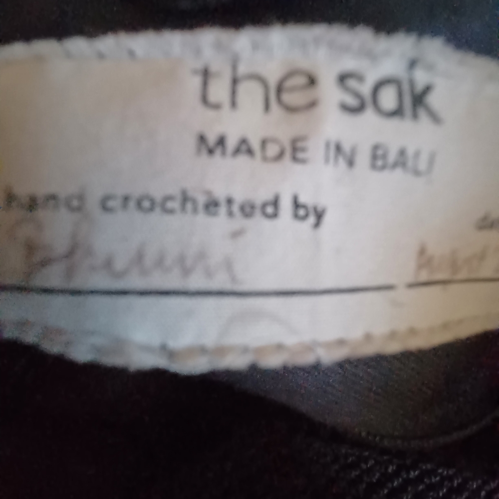 The Sak Womens Black Hobo Bag and Brown Beaded Crochet Made In Bali - Picture 8 of 10